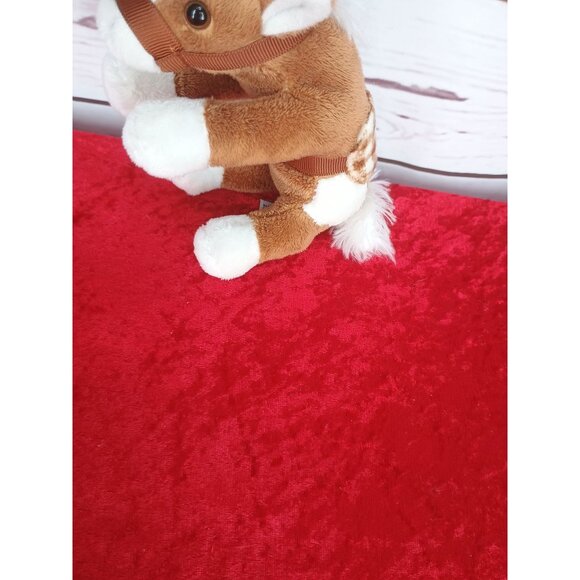 Prextex Plush Horse Toy Brown & White With‎ Saddle 5 inches - Picture 3 of 8